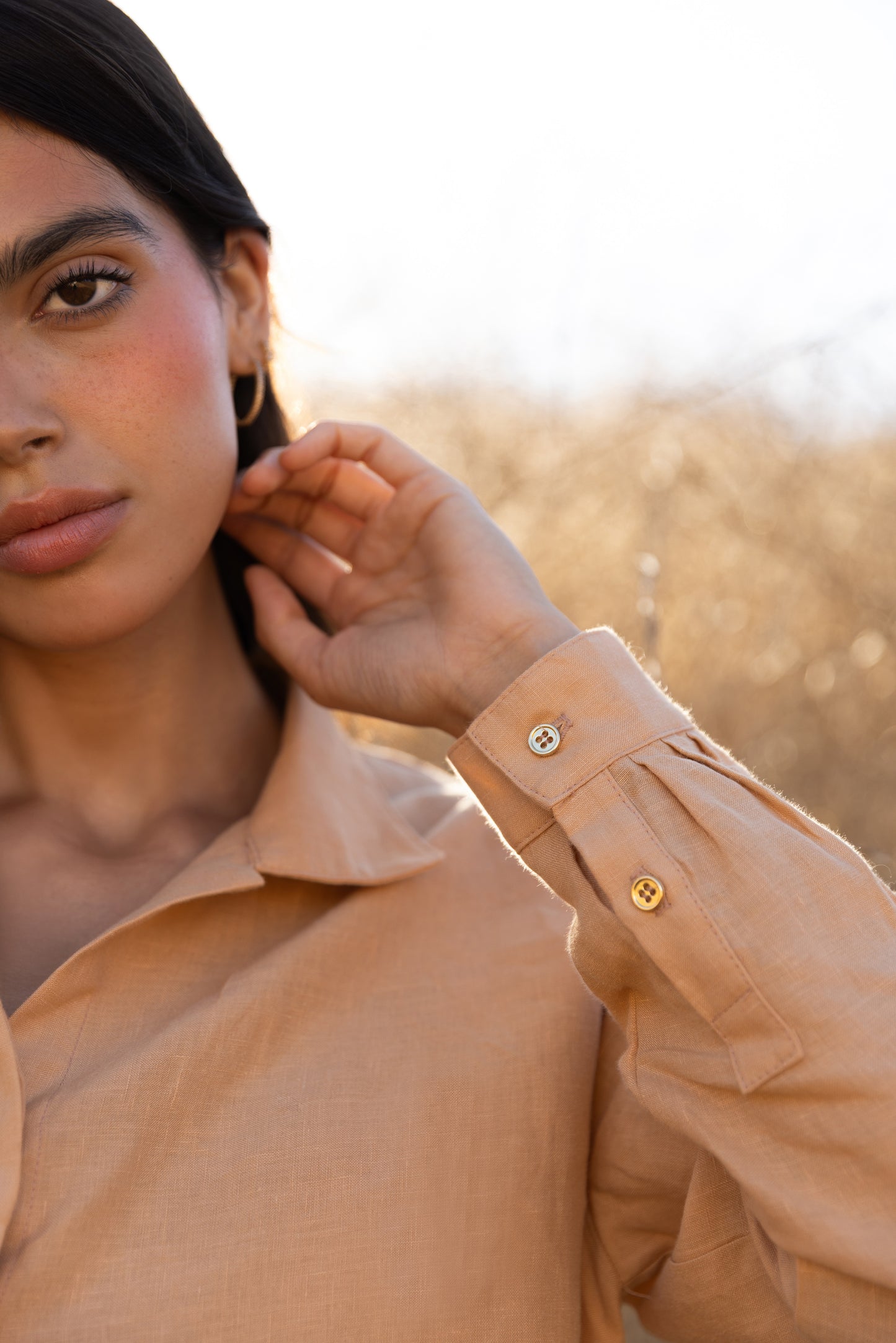 Aura Linen Shirt - Tan