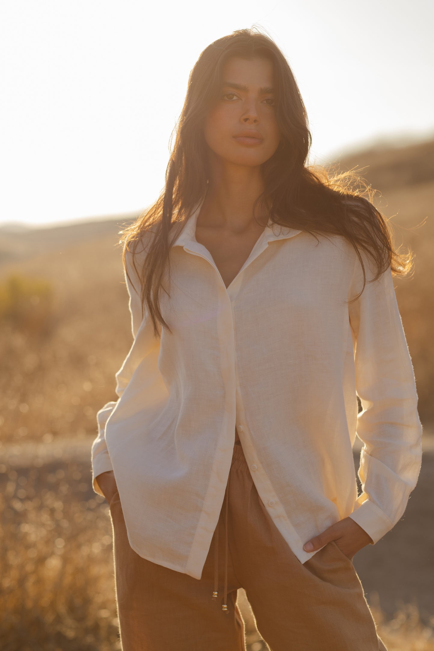 Aura Linen Shirt - Vanilla